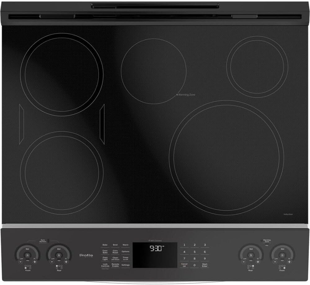 GE Profile PHS930YPFS 30 Smart Slide In Electric Front Control Induction and Convection Range with 5.3 cu. ft. Capacity Glide Touch Controls Wi-Fi Connect Stainless Steel
