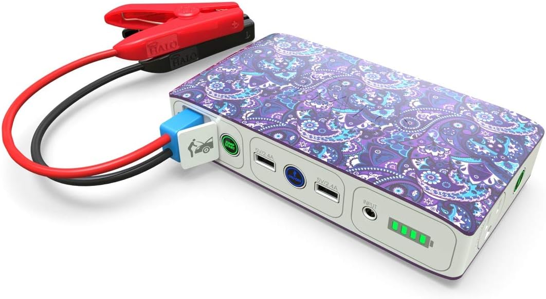 HALO Bolt 58830 mWh Portable Phone Laptop Charger Car Jump Starter with AC Outlet and Car Charger - Black Graphite