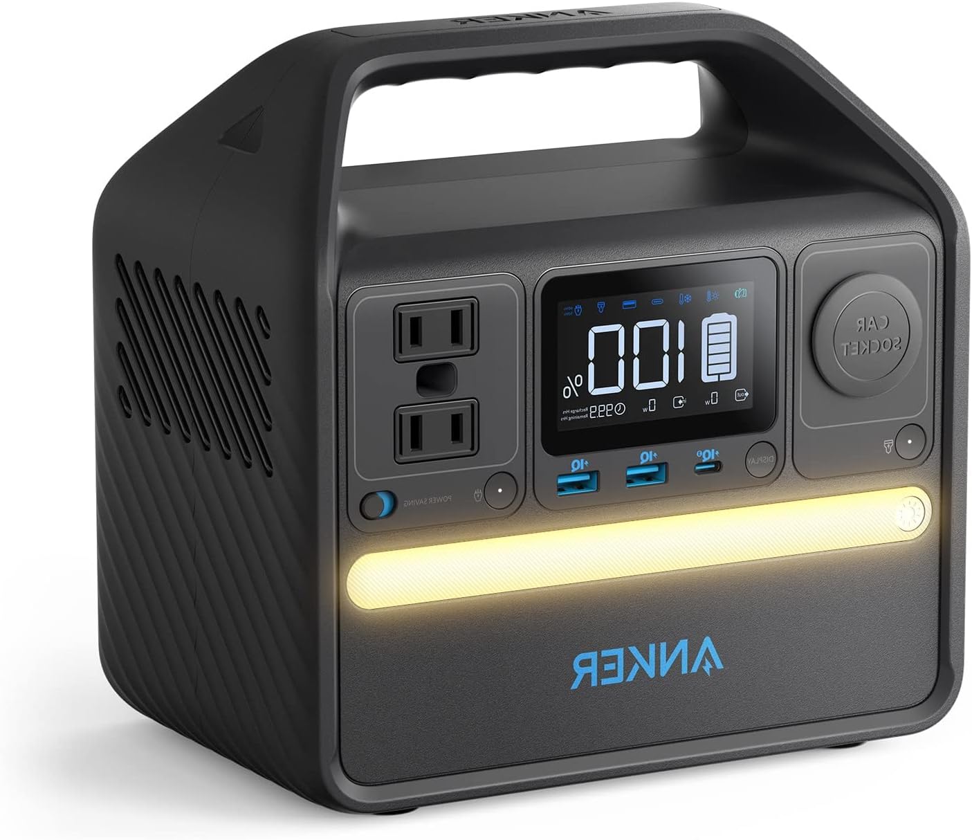 Anker 521 Portable Power Station with LiFePO4 Battery, 256Wh 6-Port PowerHouse, 300W Solar Generator (Solar Panel Optional), 2 AC Outlets, 60W USB-C PD Output, Outdoor Generator