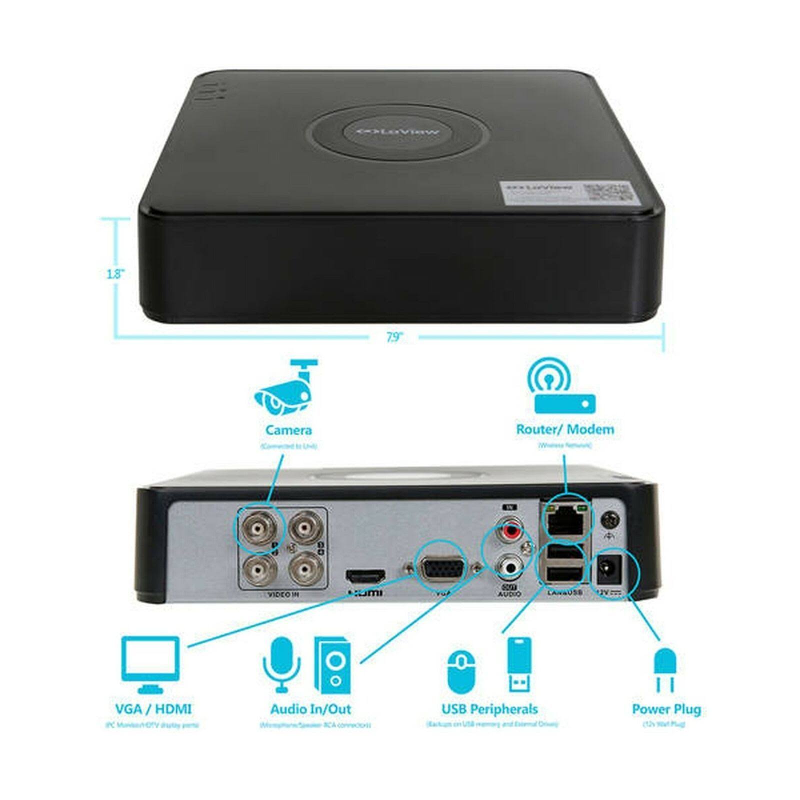 Laview 1080p HD 4 Security Cameras 4CH Home Video Camera System w/ 1TB HDD