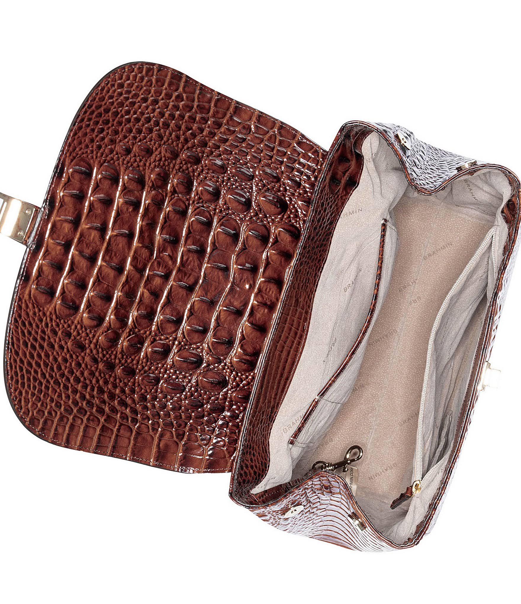 Brahmin Sadie Croc Embossed Leather Backpack - Pecan Melbourne
