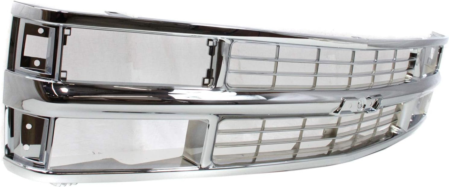 Evan-Fischer Grille Assembly Compatible with 1994-2000 Chevrolet K2500 and K3500 Chrome Shell and Insert Grille Plastic Cross bar insert