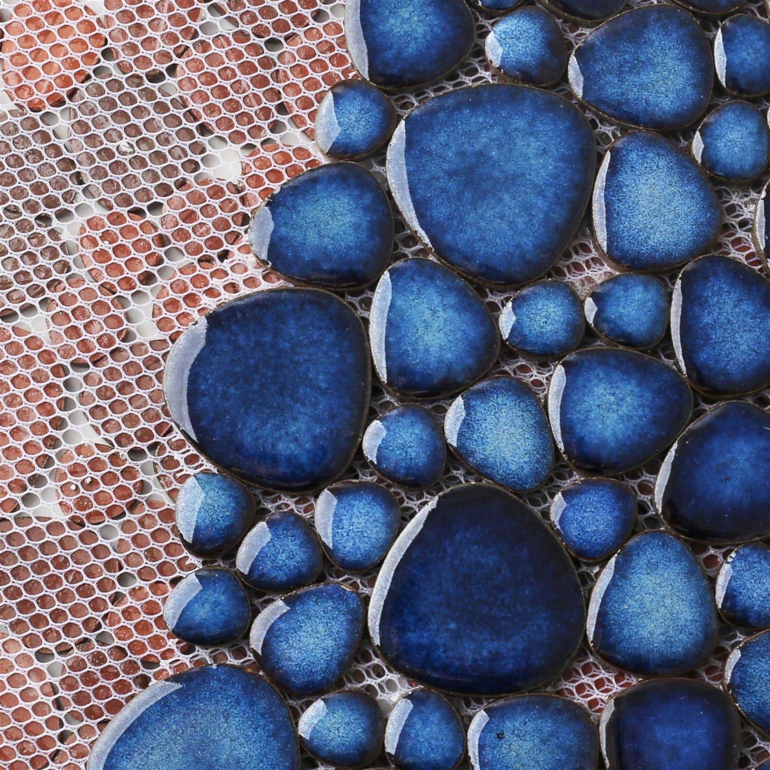 Blue Porcelain Pebbles / Rocks Wall &amp; Floor Tile Blujellyfish - Shop Hardware Tools Online Store