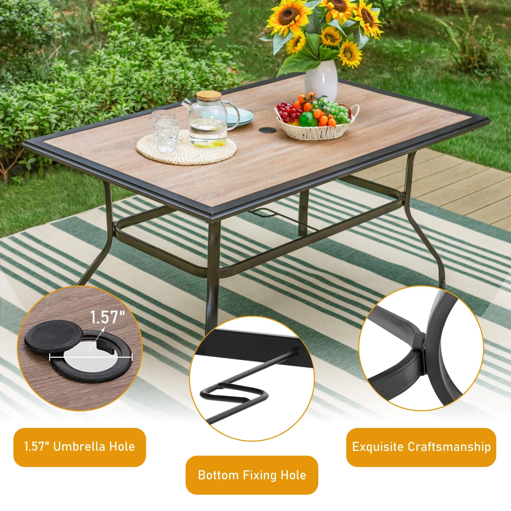 Sophia & William 7 Pieces Outdoor Patio Dining Set High Back Chairs and Table Set