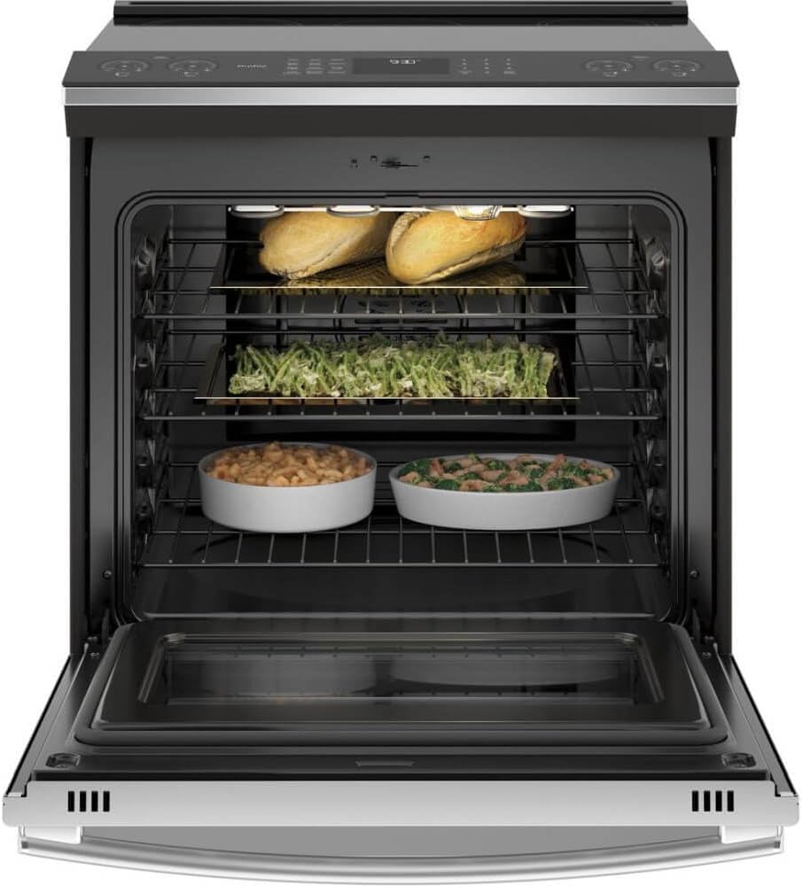 GE Profile PHS930YPFS 30 Smart Slide In Electric Front Control Induction and Convection Range with 5.3 cu. ft. Capacity Glide Touch Controls Wi-Fi Connect Stainless Steel