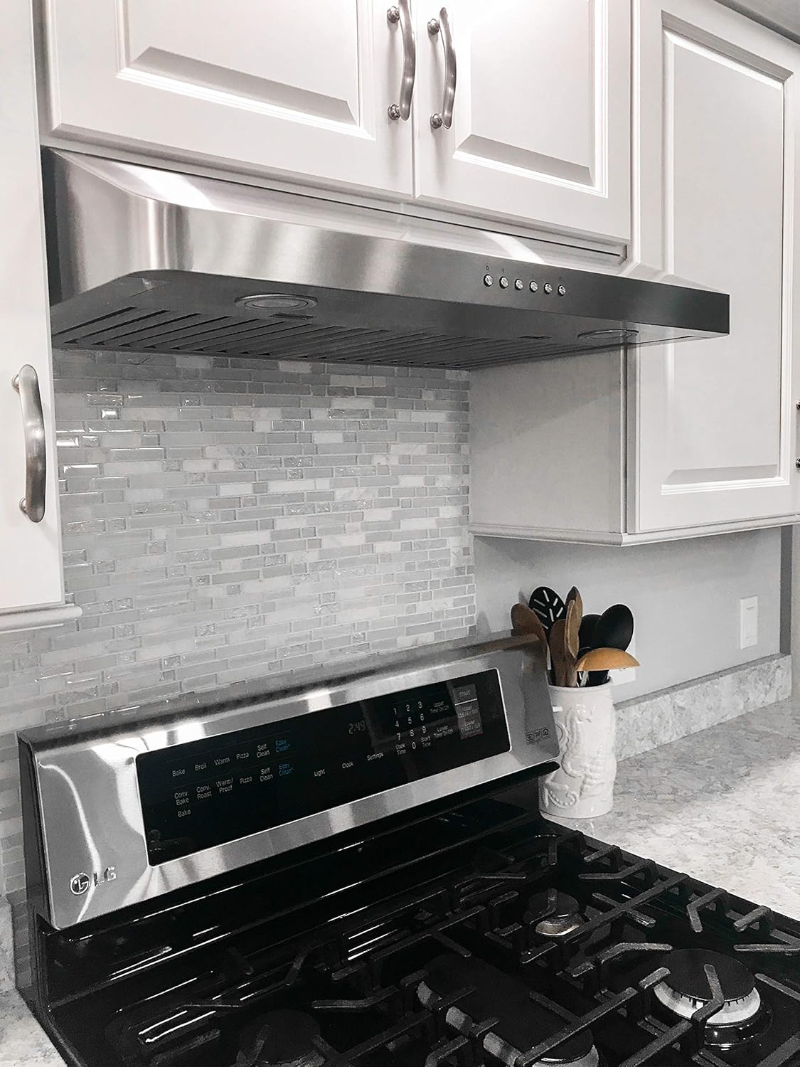 PROLINE 36-Inch Under Cabinet Range Hood, Ducted, 600 CFM, Stainless Steel, LED Lights, ULTRA-QUIET Blower Motor, 4 Speed, 3-Year Warranty, PLJW 185.36