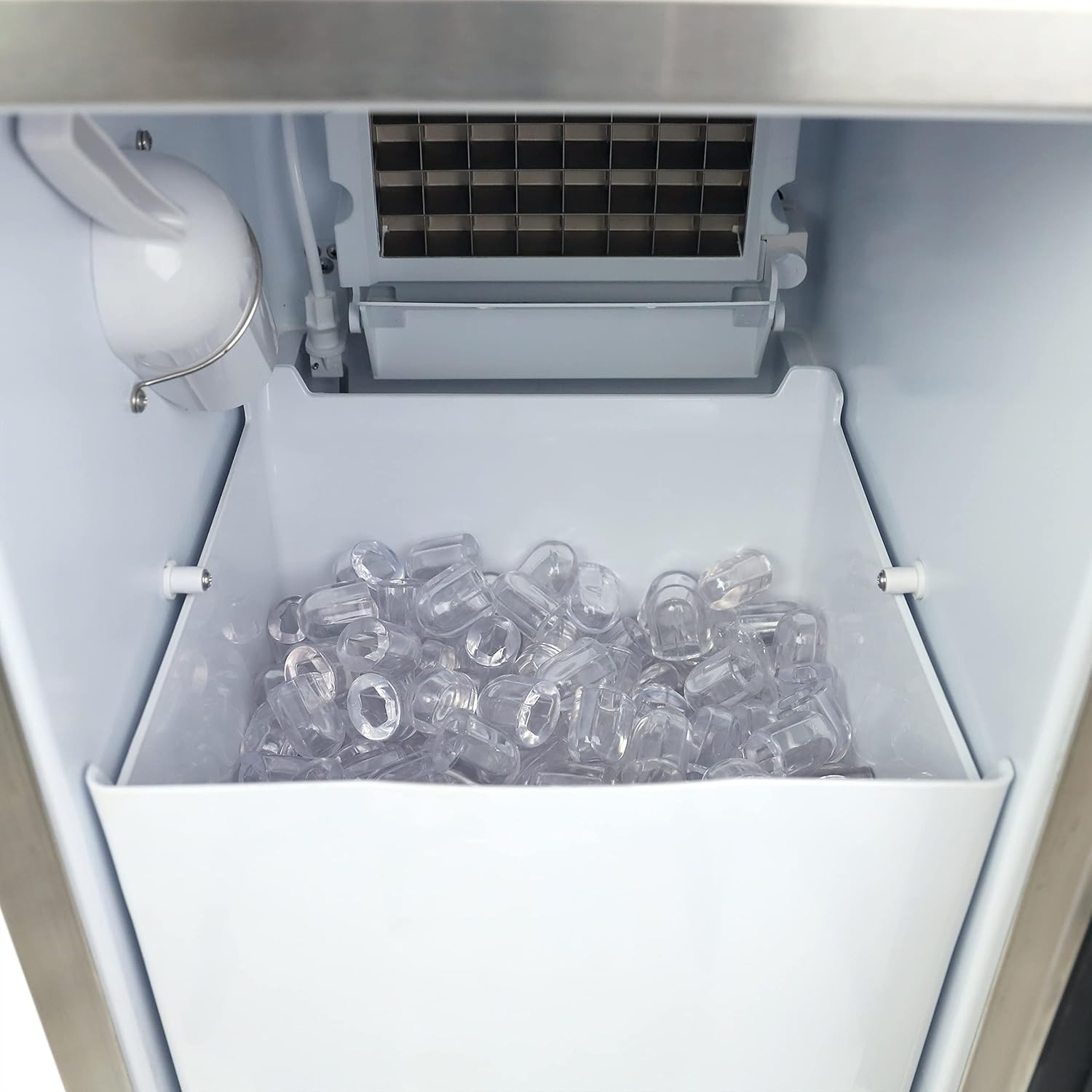 Avanti Elite Series Built-in Ice Maker in Stainless Steel OIM1550U3S | Large Clear Ice Cubes, 25 lbs. Freezer Storage, Under Counter or Cabinet | Outdoor Ice Machines, Commercial, for Home Kitchen
