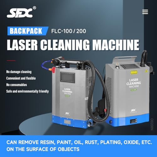 WTTTOOLS Laser Cleaning Machine Pulsed Laser Rust Removal Backpack Laser Cleaner Battery/AC Dual Power Handheld Laser Rust Remover Portable Fiber Cleaner Fast Removing Rust Oil Painting Coating