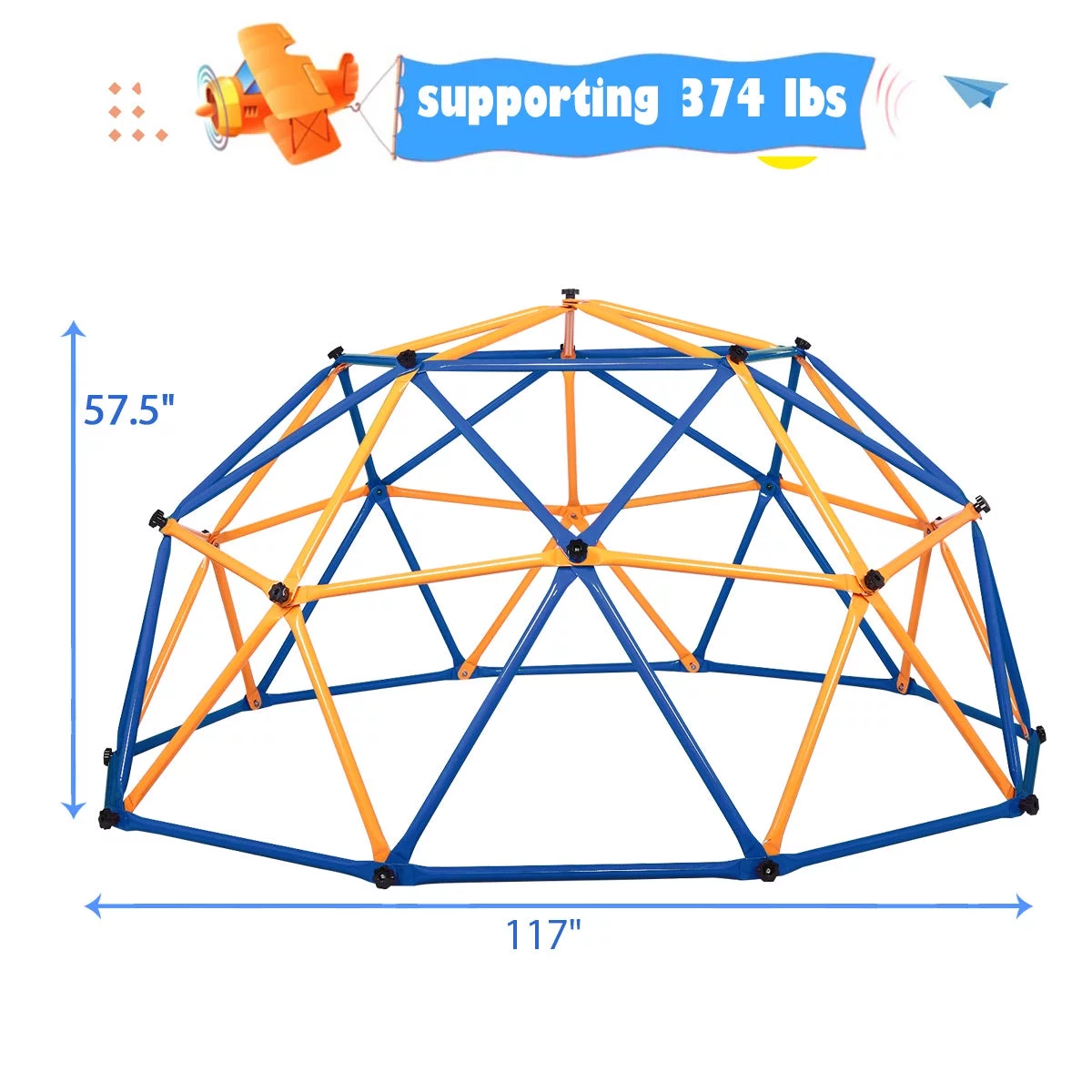 Children Dome Climber Playground Kids Swing Set  Dome Play Center with Hemispheric Shape