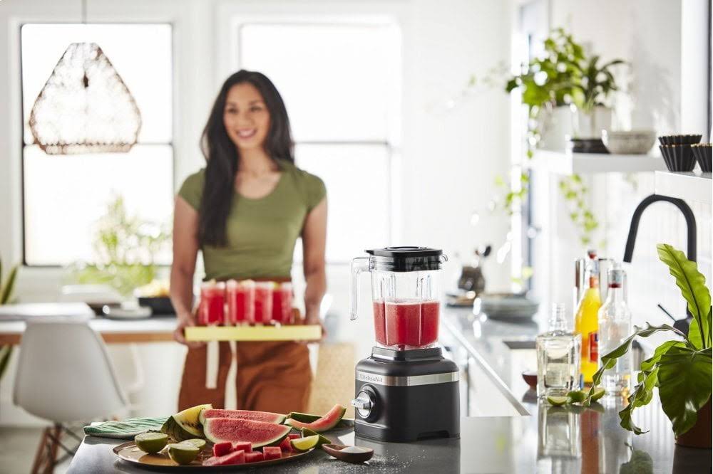 KitchenAid - K150 3 Speed Ice Crushing Blender with 2 Personal Blender Jars - Black Matte