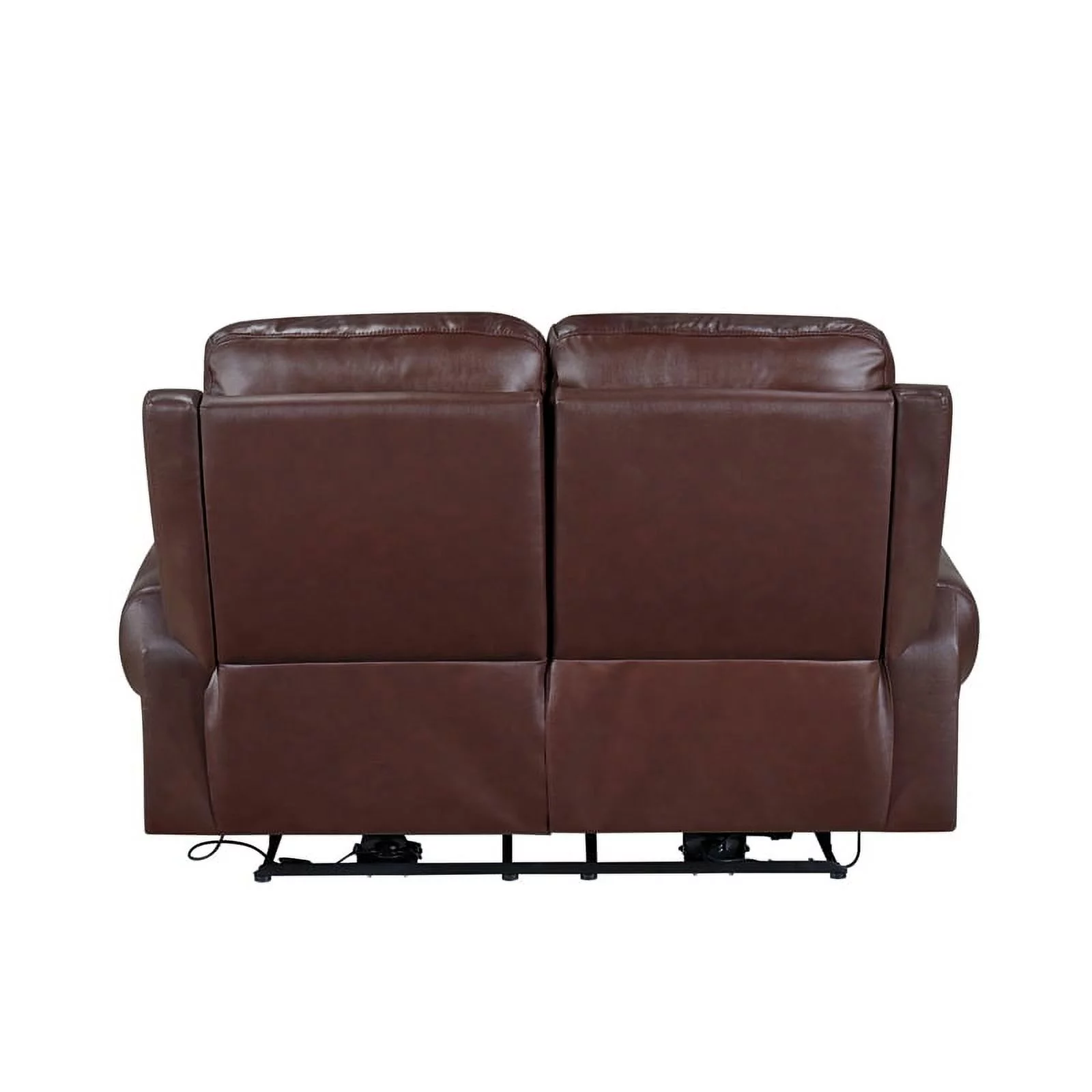 Lexicon McCall Leather Match Power Double Reclining Love Seat in Brown
