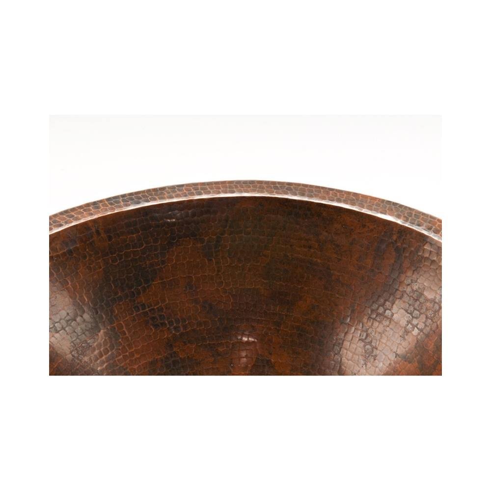 Master Bath Oval Under Counter Hammered Copper Bathroom Sink LO20FDB