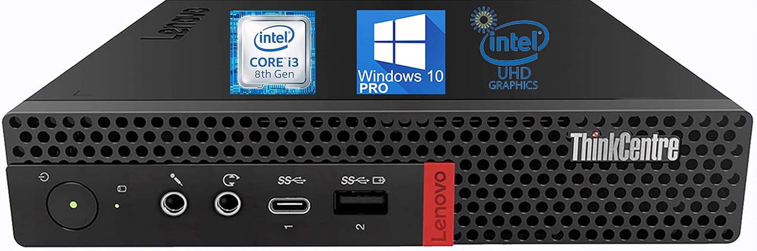 Lenovo ThinkCentre M720q Tiny Desktop Computer, Intel i3-8100, 16GB RAM, 512GB NVMe, 4K Monitor Support DisplayPort, HDMI, AC Wi-Fi, Bluetooth - Windows 10 Pro (Renewed)