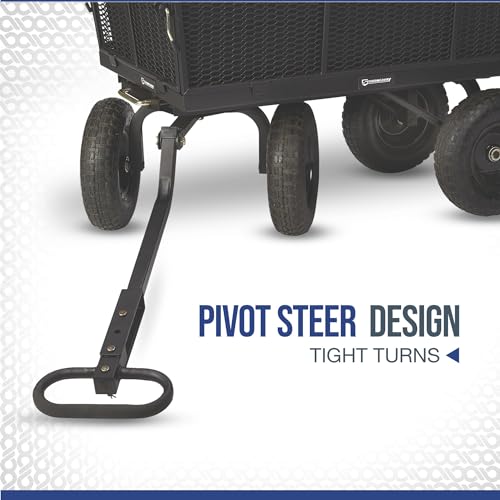 Strongway Steel Dump Cart with Removable Liner - 1200-Lb. Capacity, 50in.L x 24in.W Overall Size