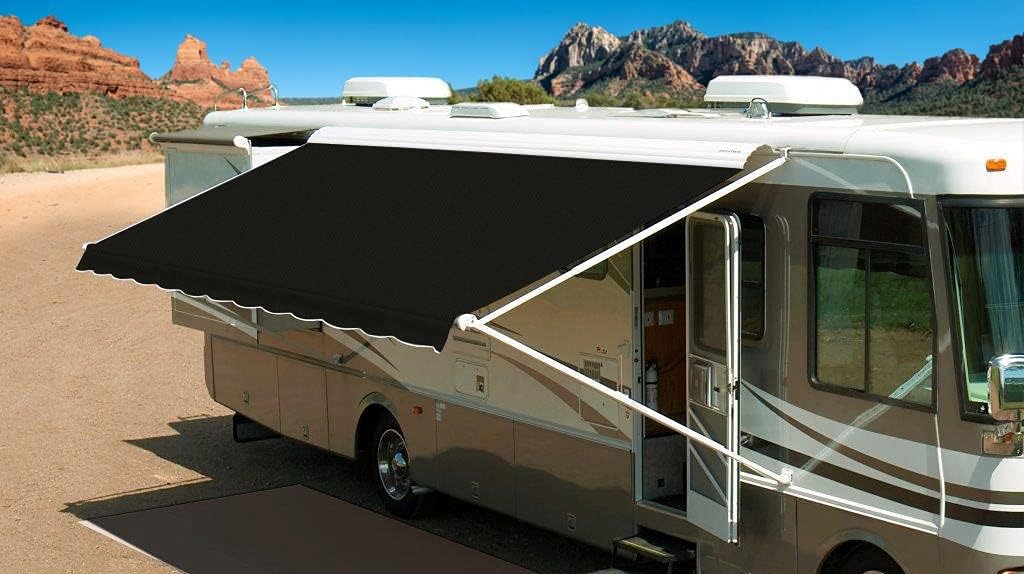 RV Awning Fabric Replacement - Acrylic for Dometic with existing Metal Cover (18' (Fabric 17'2"), Cadet Grey)