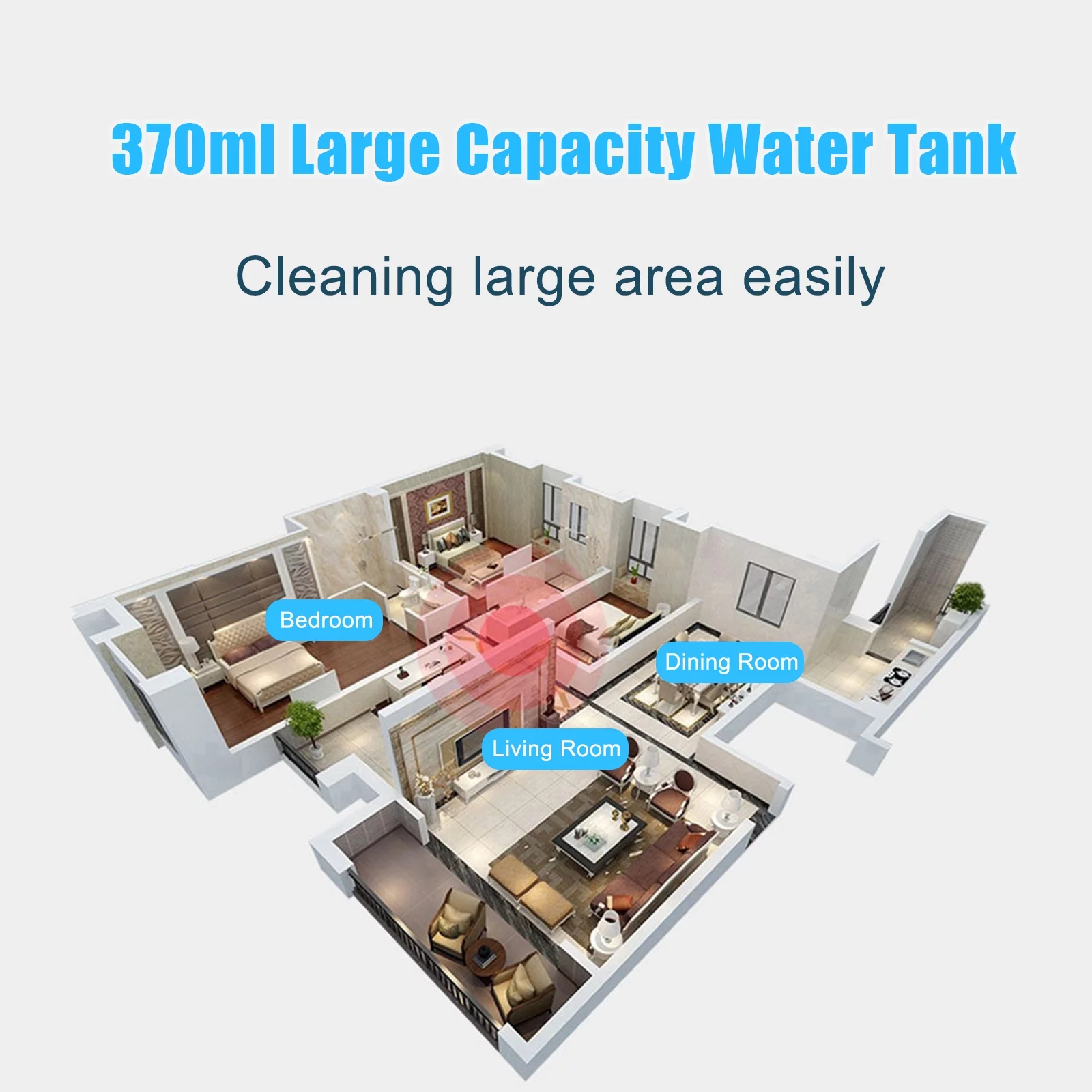 walmeck Household Steam Mop for Floor Cleaning Detachable Handheld Cleaner Floor Steamer 370ml Tank 2-Level Steam with 3 Cleaning Brush Window Cleaner Clothes Ironing Head Steam Cleaner for Hardwoo