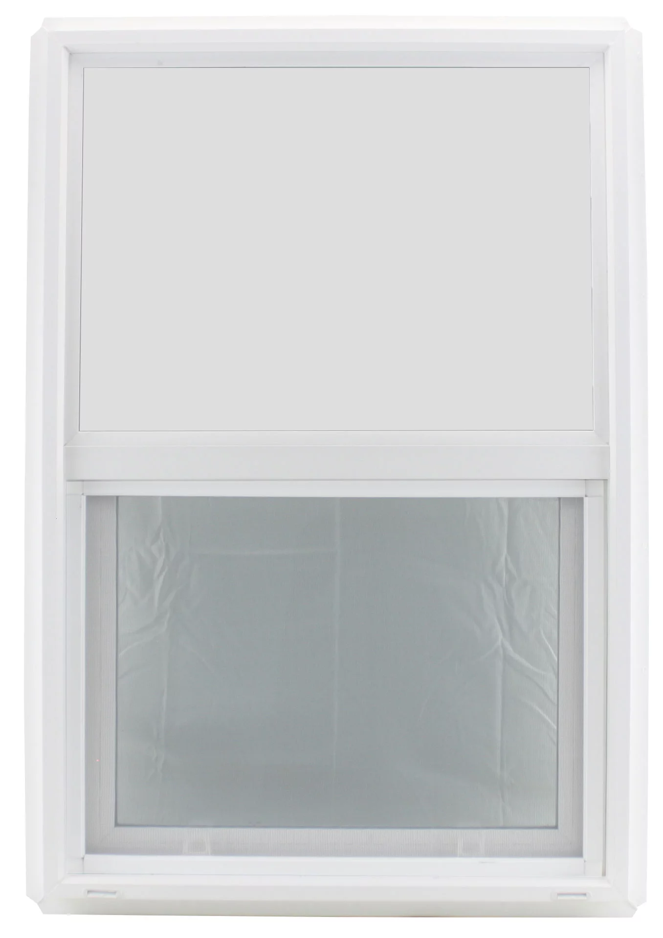 Shed Window and More 24" x 36" Double Pane Vinyl Clear Tempered Glass Low-E PVC Frame Vertical Slide