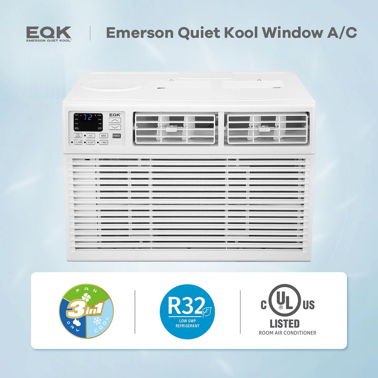 Emerson Quiet Kool 14,000 BTU 230-Volt Window Air Conditioner with Remote, White
