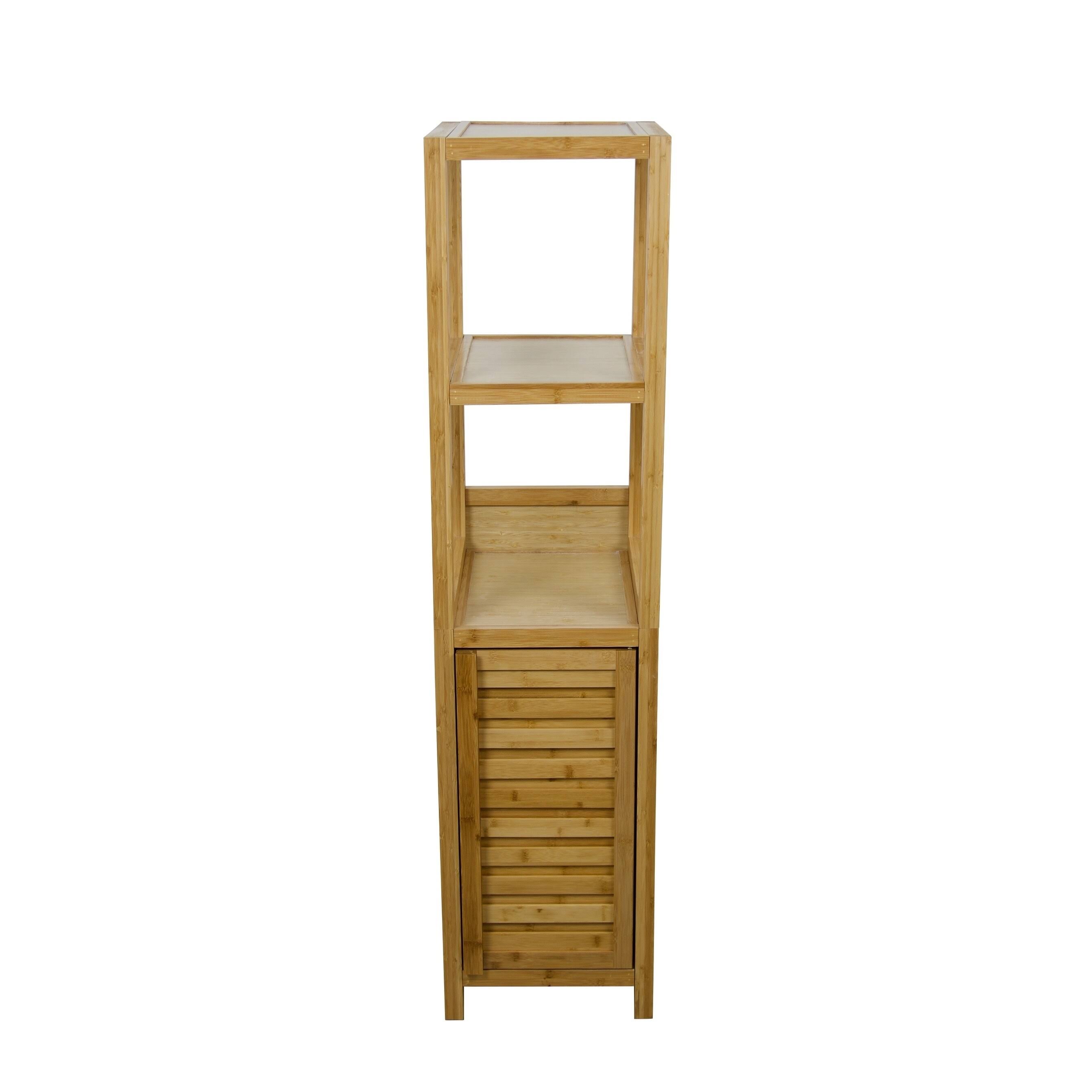 Porch u0026 den Burning Tree Solid Bamboo Spa Storage Tower Cabinet - Tan