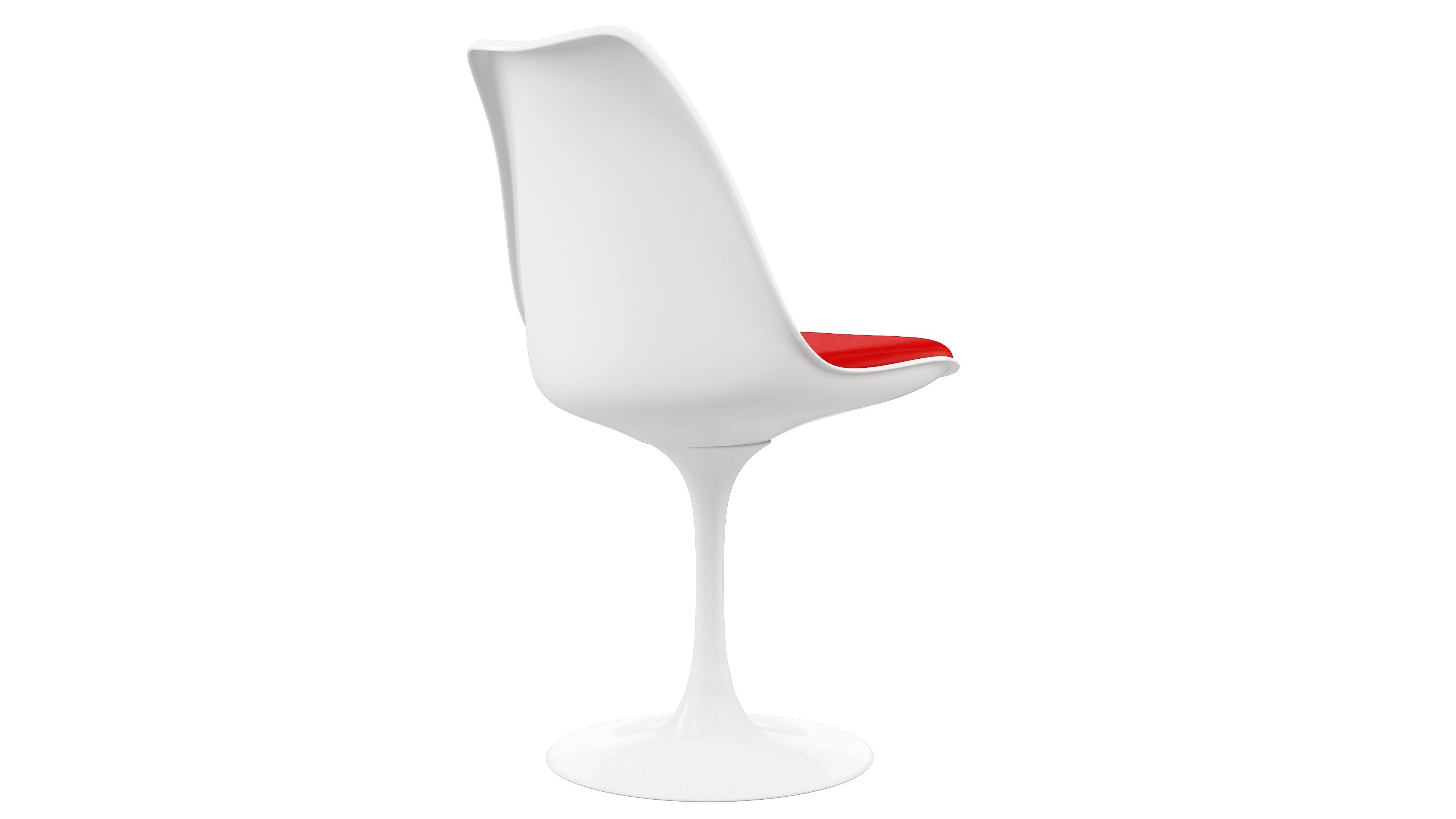 Set of 4 | Tulip Side Chair | Red | Faux Leather