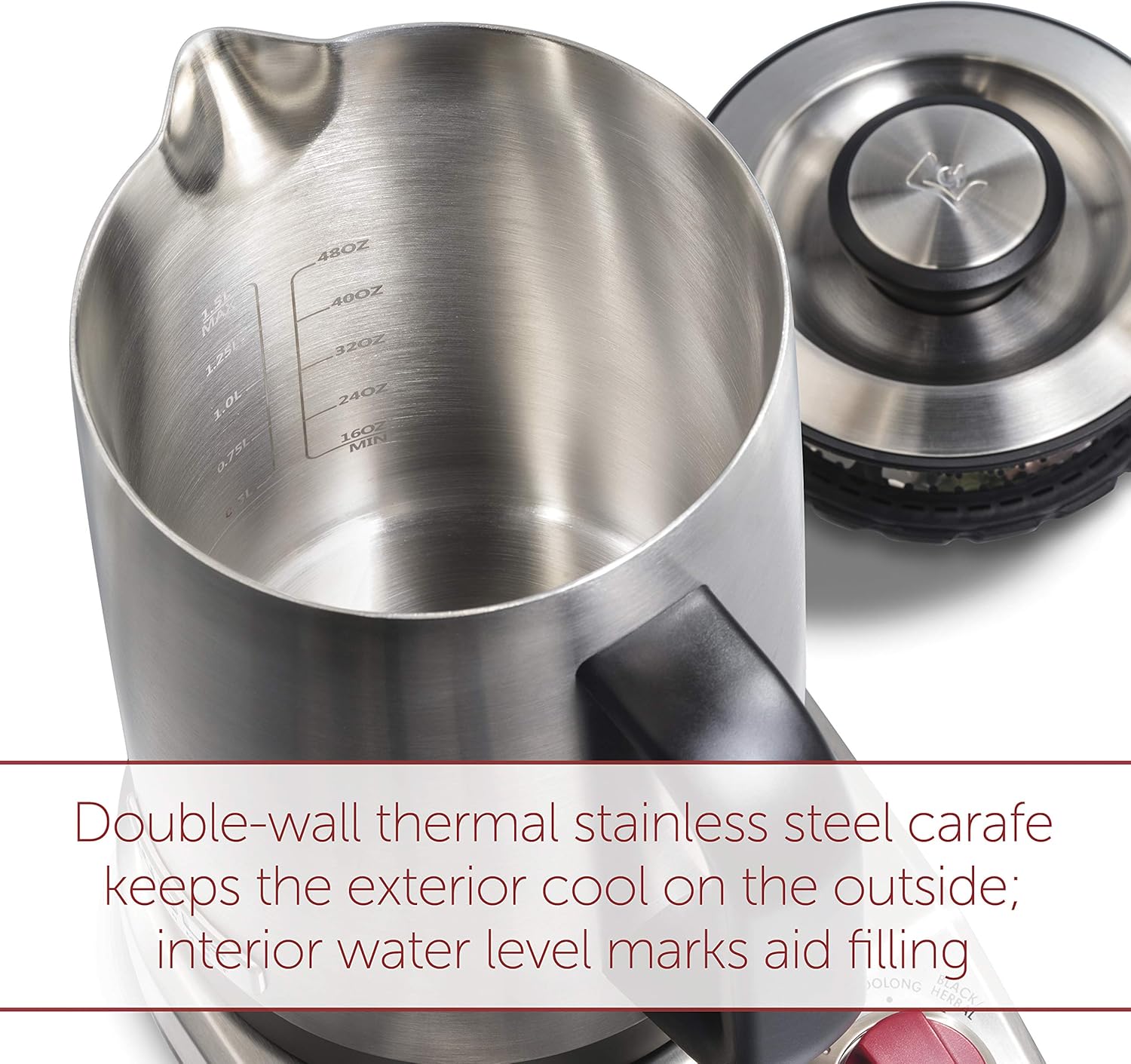 Wolf Gourmet True Temperature Electric Kettle, 1.5 Liter Capacity, WGKT100S
