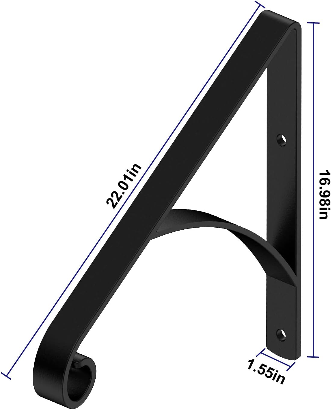 Handrails for Outdoor Steps Stair Railing Kit Black Metal Handrail Bracket Picket Fits 1 to 2 Step Wrought Iron Safety Staircase Handrails (Z-2)