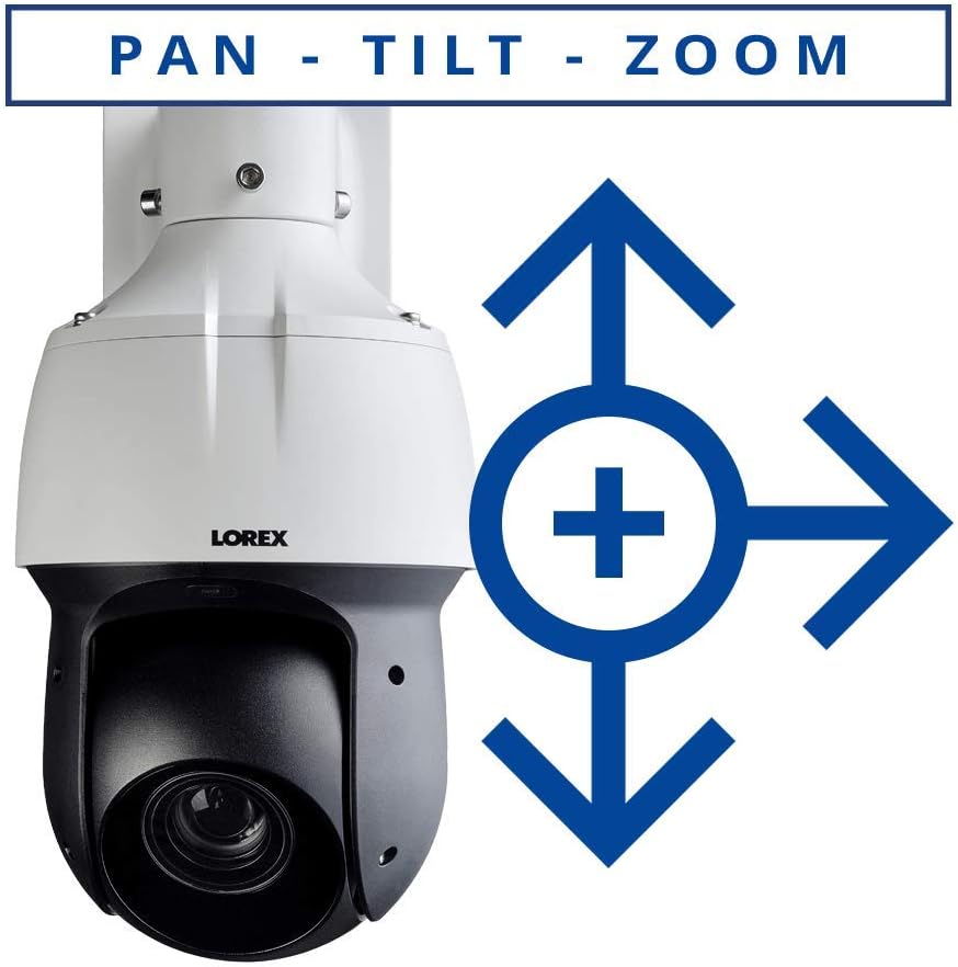 Lorex 2K HD Outdoor PTZ IP Camera with 12× Optical Zoom, 330ft IR Night Vision, Color Night Vision, Metal Camera