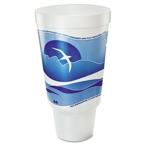 Dart 44AJ32H Horizon Flush Fill Foam Cup, Hot/Cold, 44 oz., Ocean Blue