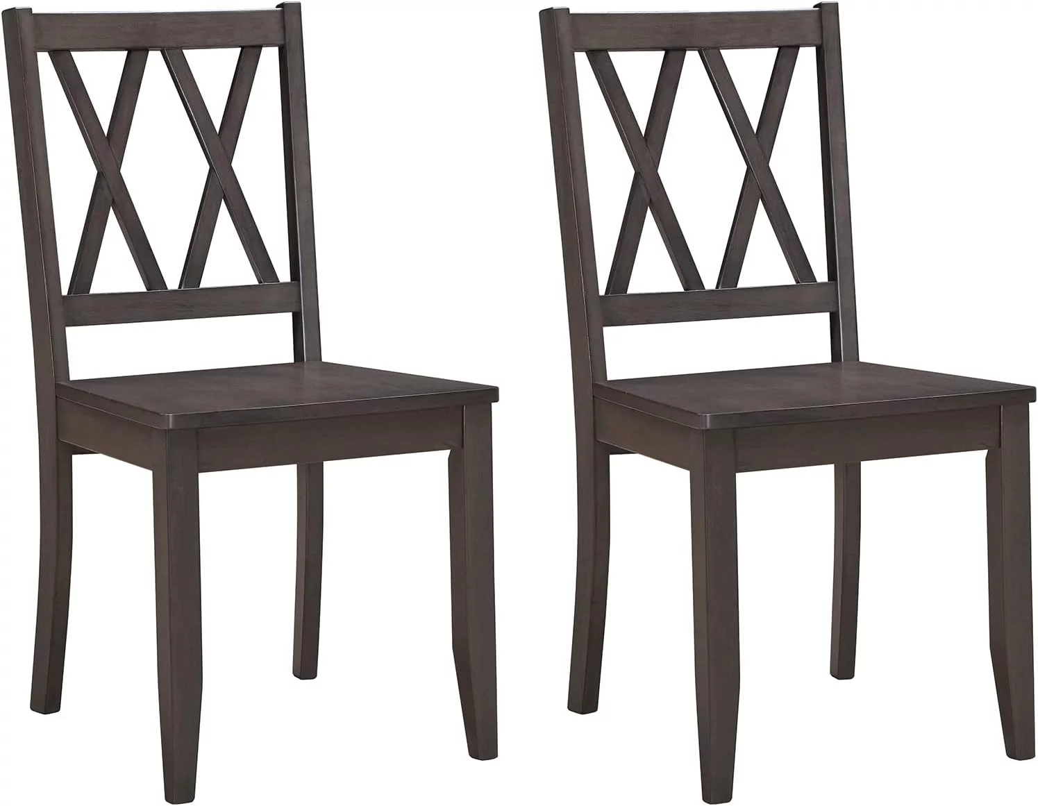 Duhome Farmhouse Dining Chairs Set of 2 Wooden Dining Room Chairs with Cross Back Country Cottage Kitchen Chairs Side Chairs, Gray