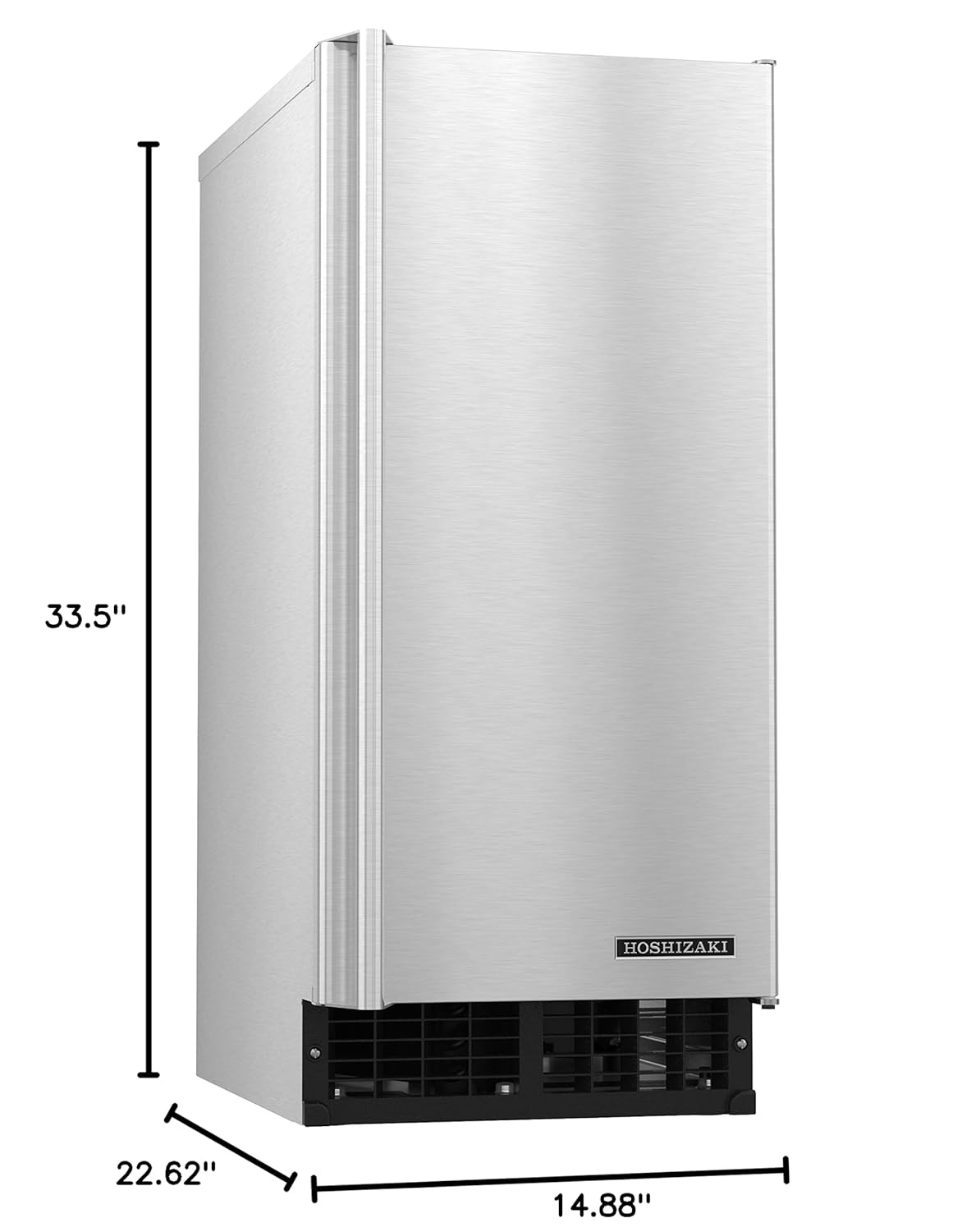 Hoshizaki C-80BAJ 14 7/8" Air-Cooled Undercounter Cubelet Ice Machine Maker with 22 lb. Storage Capacity, 80 lbs/Day, Stainless Steel, 115v