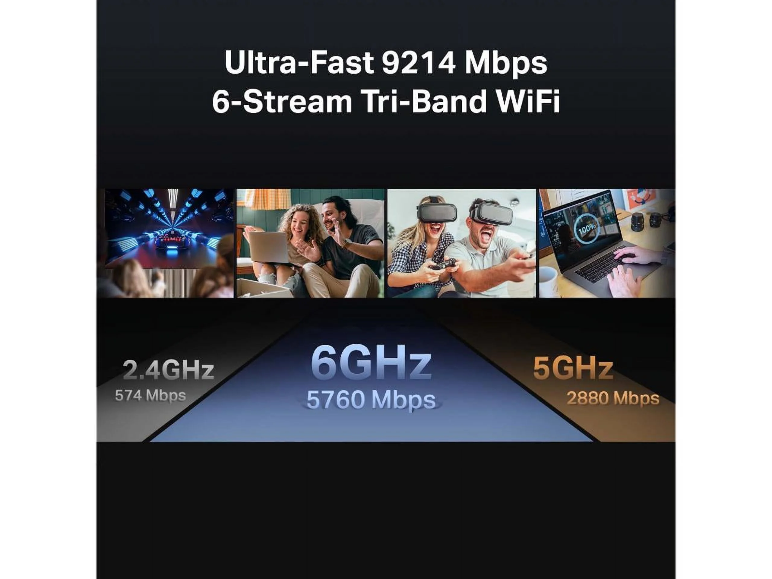 TP-Link BE9300 Tri-band WiFi 7 Router 6-Stream 9.2Gbps, Full 2.5G Ports USB 3.0, 6 Smart Internal Antennas, VPN Clients & Server, Easy Mesh, HomeShield, Private IoT Network (Archer BE550)