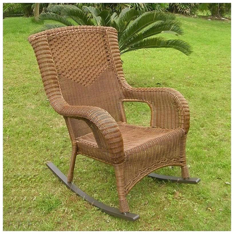 International Caravan San Tropez Resin Wicker Aluminum Rocker - White