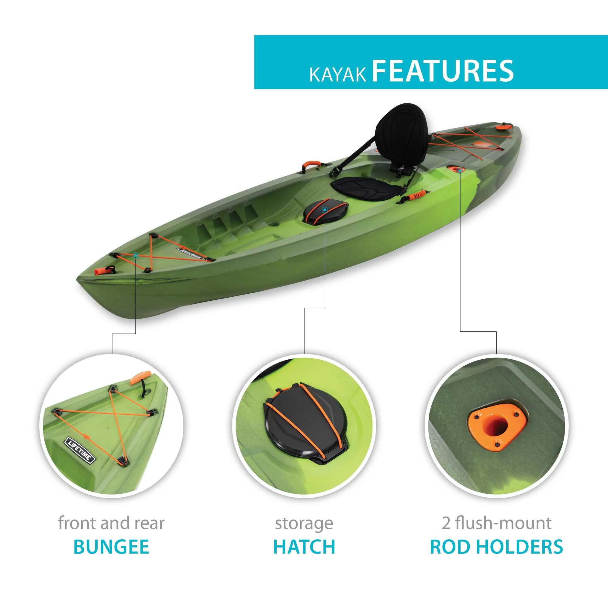Lifetime Kenai 103 Sit-On-Top Kayak - Python Fusion - 91075