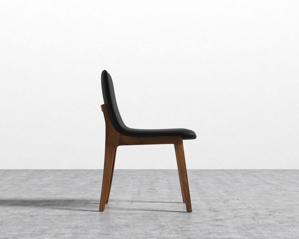Leather Dining Chair - Aubrey Side Chair - Monaco Black - Black - Nat