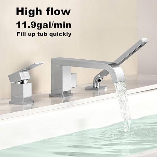 T02-7 Deck Mount bathtub faucet with sprayer