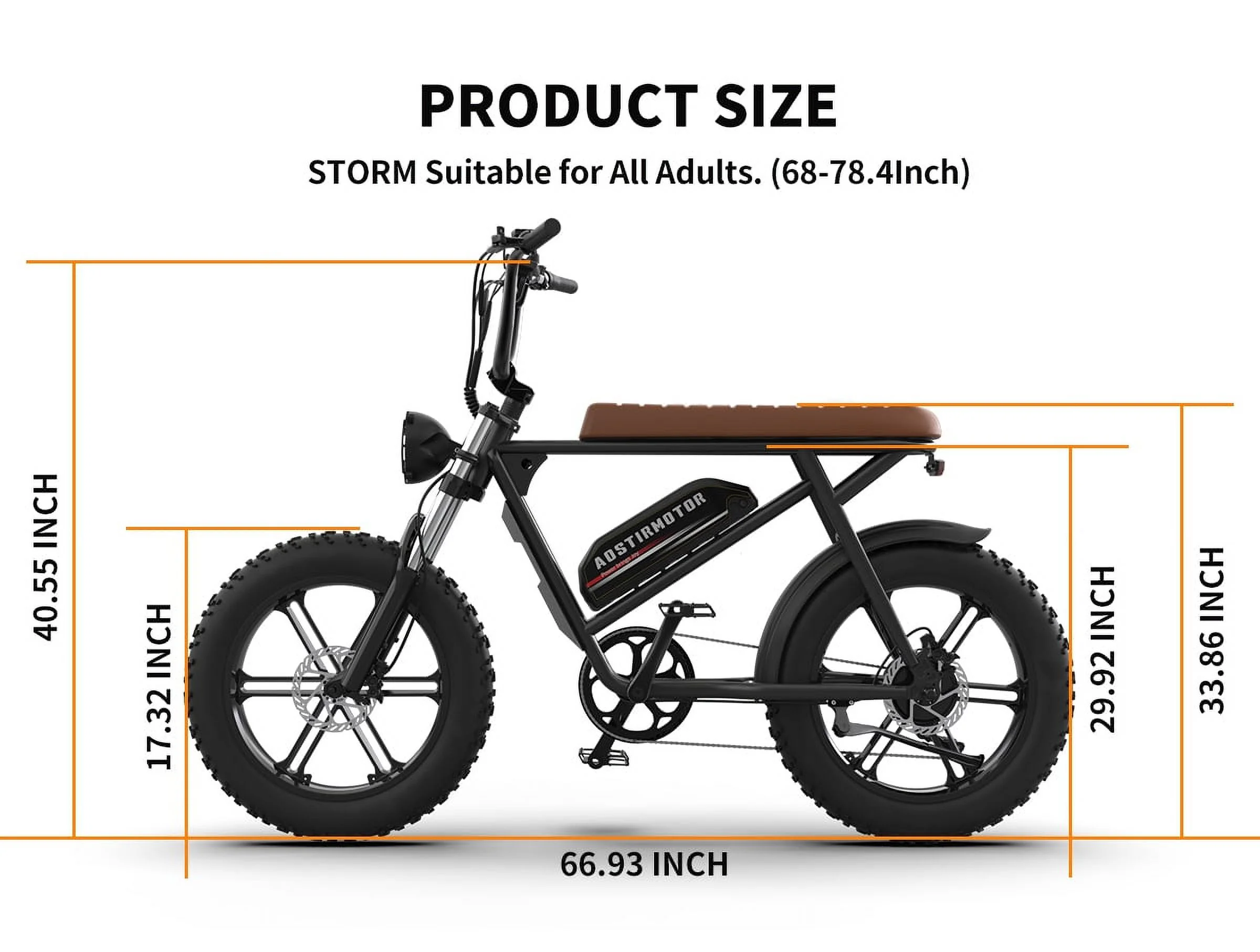 Aostirmotor 750W Full Suspension Commuter Electric Bike Electric Mountain Bicycle for Adults, 20 inch Fat Tire, 7 Speed Gear, 48V 12.5Ah Removable Battery(Black)