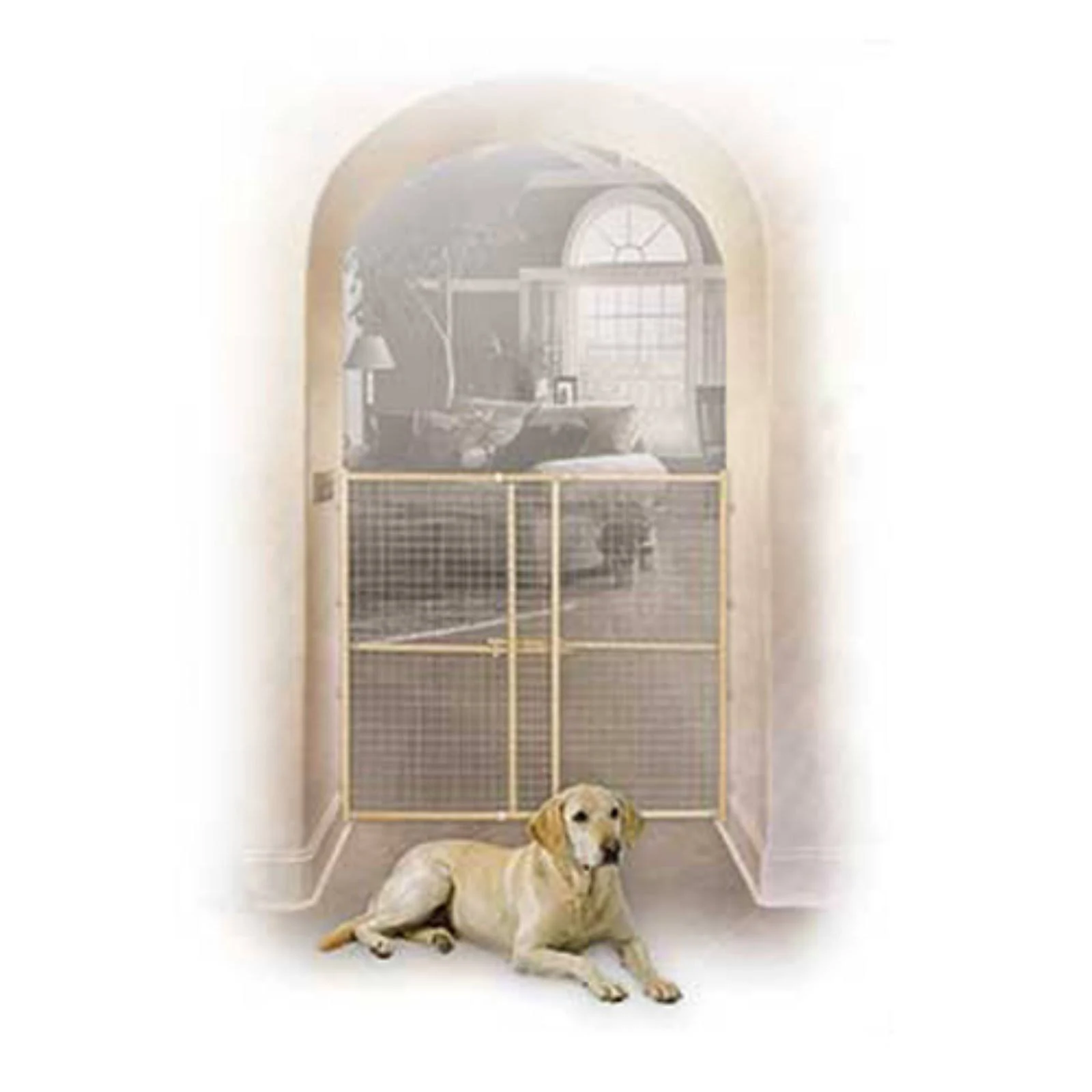 Midwest Wood/Wire Mesh Pet Gate, 44-in