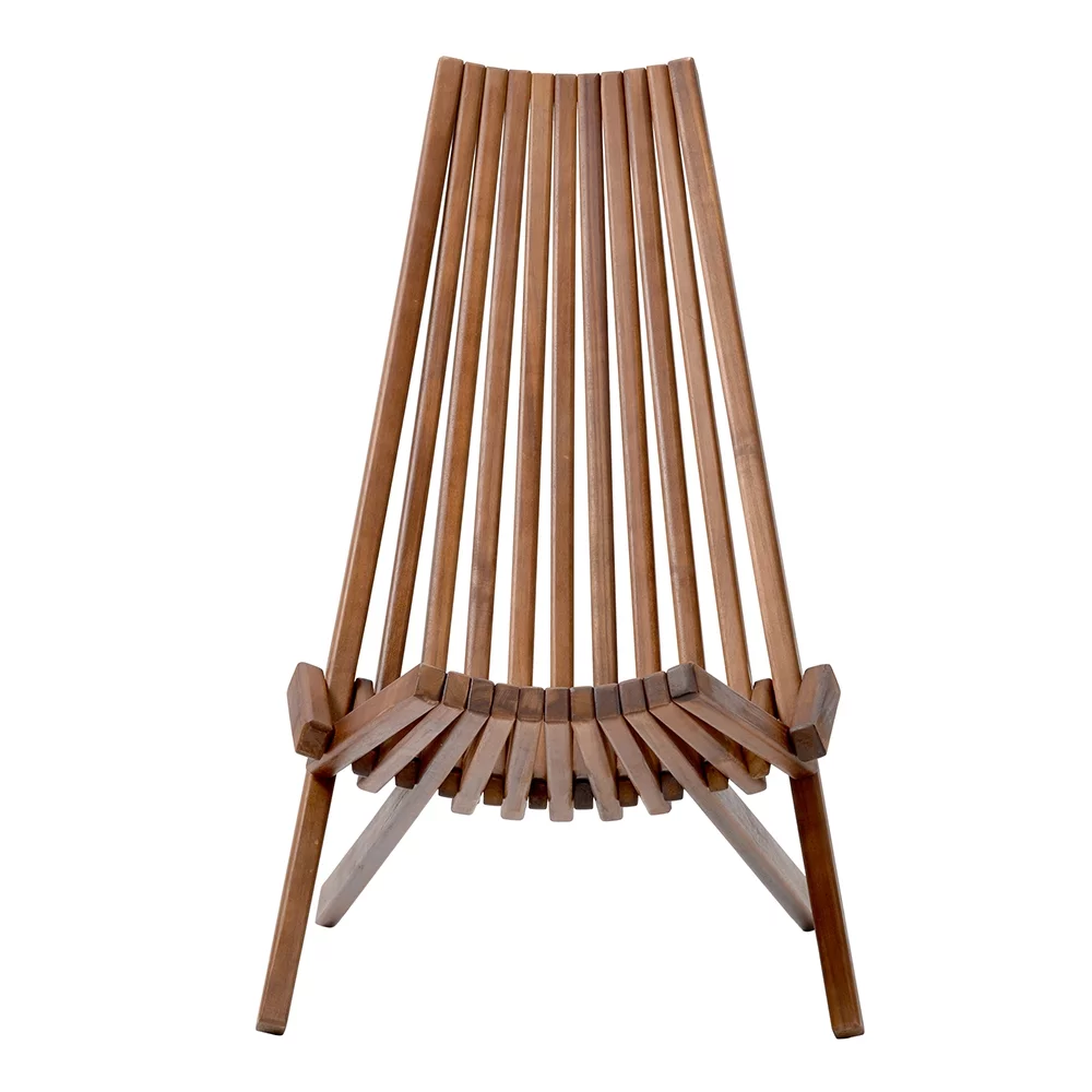 Folding Wooden Outdoor Chair, Stylish Low Profile Acacia Wood Lounge Chair for the Patio, Porch, Lawn, Garden, Assembly Required