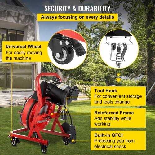 Vevor Drain Cleaner Machine Electric Drain Auger 370w Sewer Snake Machine - Shop Hardware Tools Online Store