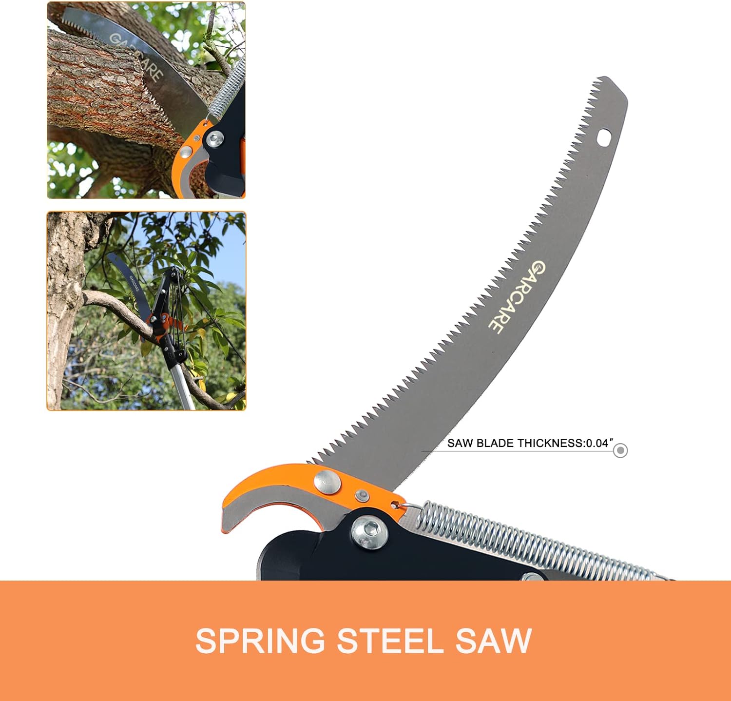 GARCARE Pole Saws for Tree trimming & Tree Pruner Extendable 2 in 1 with 3/4'' Cutting Capacity, Adjustable Length 4.6-7 foot