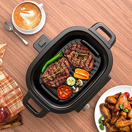 Galanz Electric Pressure Cooker & Air Fryer with Preset Programs Including Slow Cook, AirFry, Dehydrate, Rice, Grill, Roast, Steam, Beans, Stew, Warm,Stainless Steel