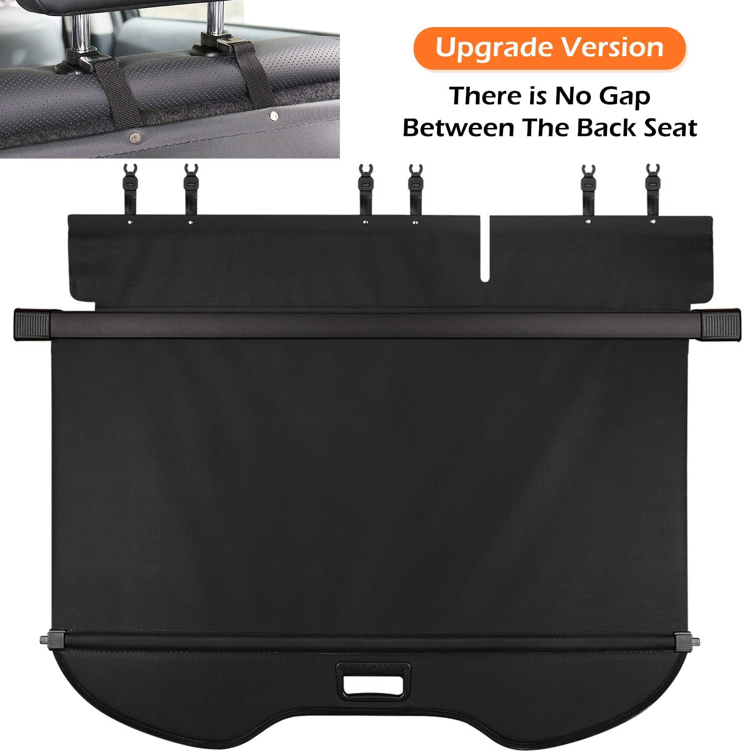 Trunk Cargo Cover For Ford Escape 2013~2019 Black Retractable Rear Cargo Security Shield Shade Waterproof All Weather【Updated Version:There is No Gap Between The Back Seat】 Pack of 2
