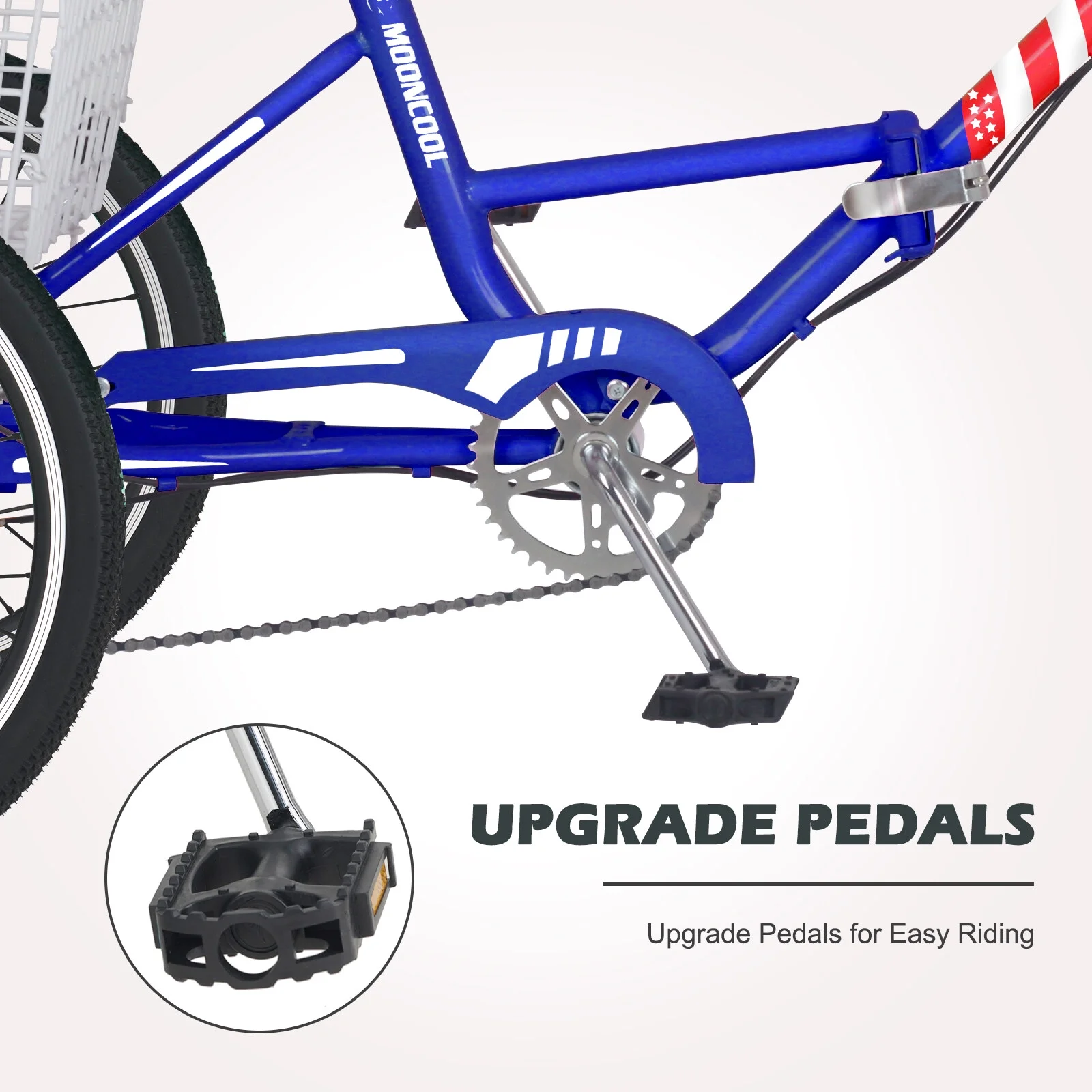 Docred Folding Tricycle for Adults, 24 Inch 7-Speed Trike, 3 Wheels Foldable Bicycle for Adults