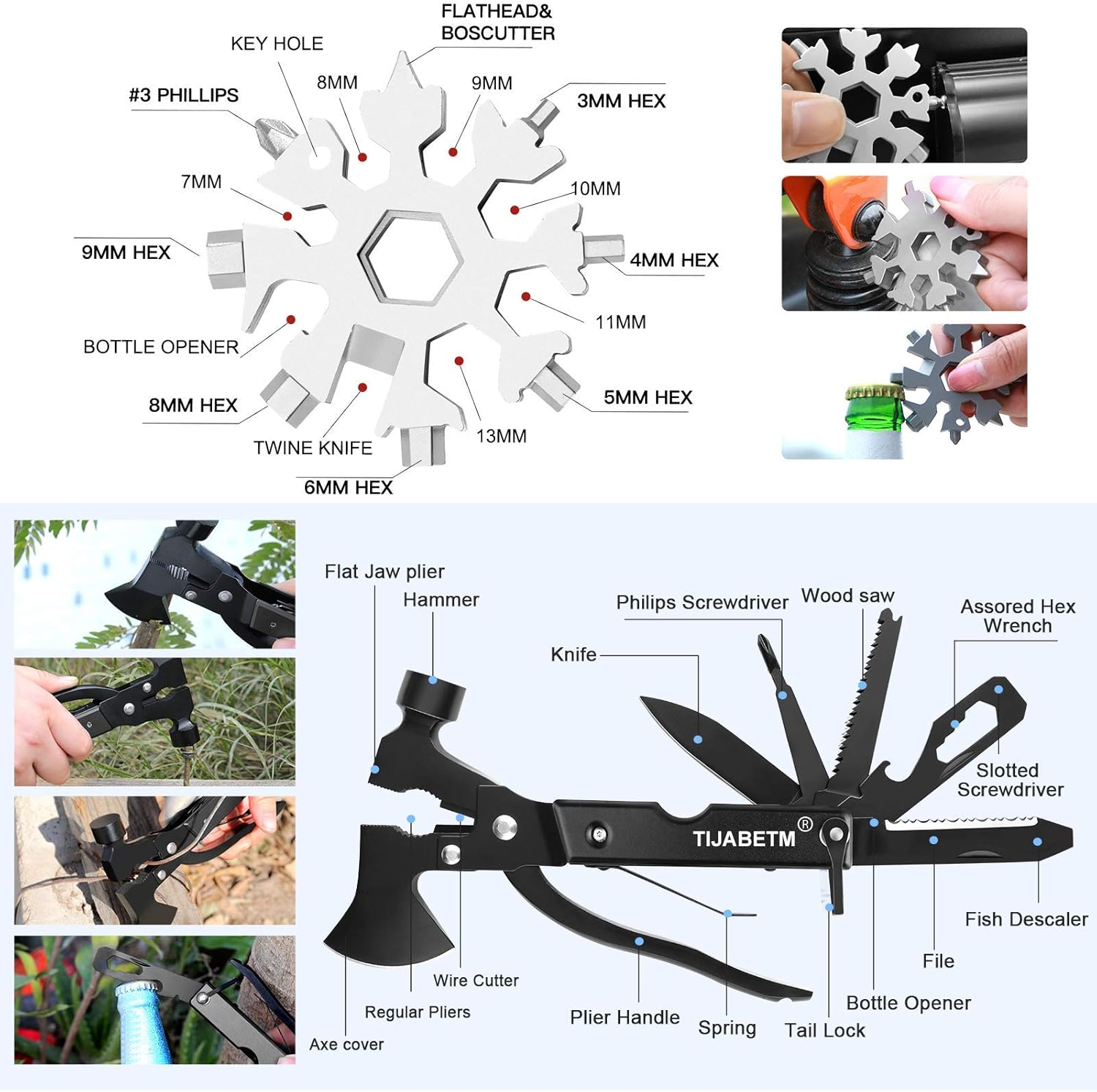 Gifts for Men Dad Husband, Survival Gear and Equipment Kit 30 in 1, Cool Gadget Tactical First Aid Supplies Tool Kit for Outdoor Emergency Camping Hiking Fishing Hunting