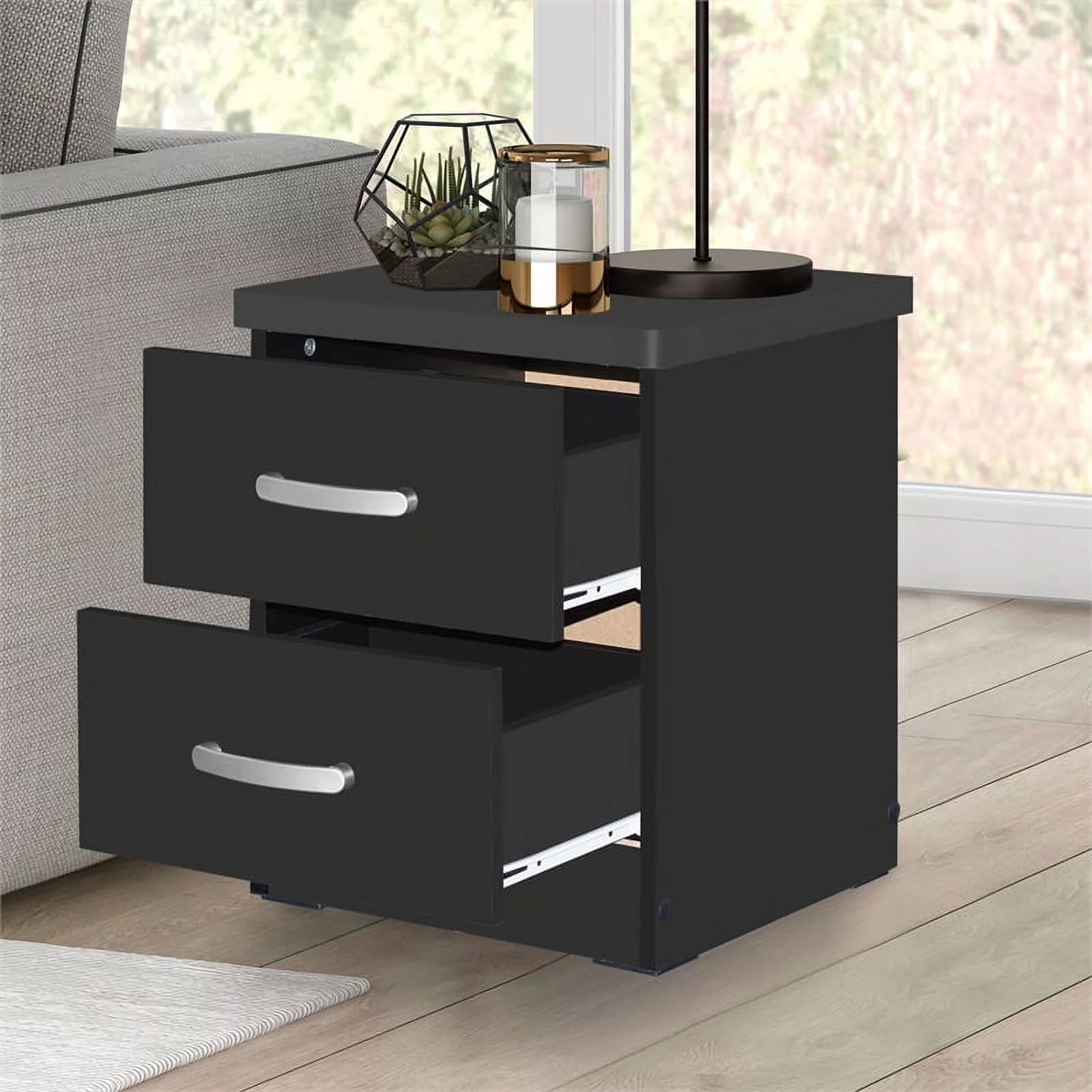 Home Square 3-Piece Set with Full Bed Armoire Wardrobe Cabinet and Nightstand