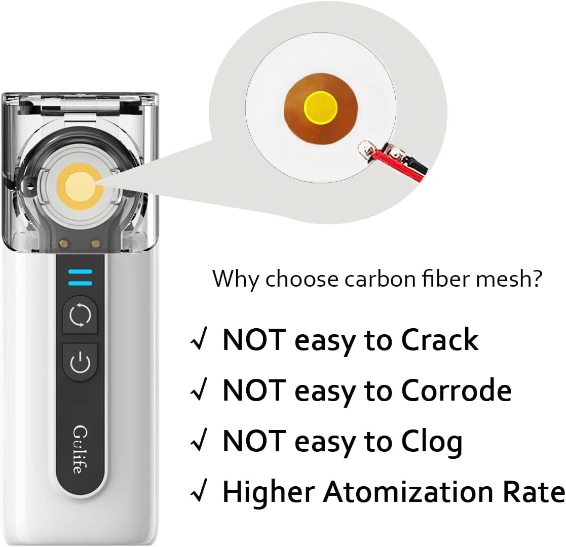 Household Nebulizer, Home Mesh Nebulizer Carbon Fiber nebulizers Portable Inhaler for Kids Adult Elderly Pack of 2