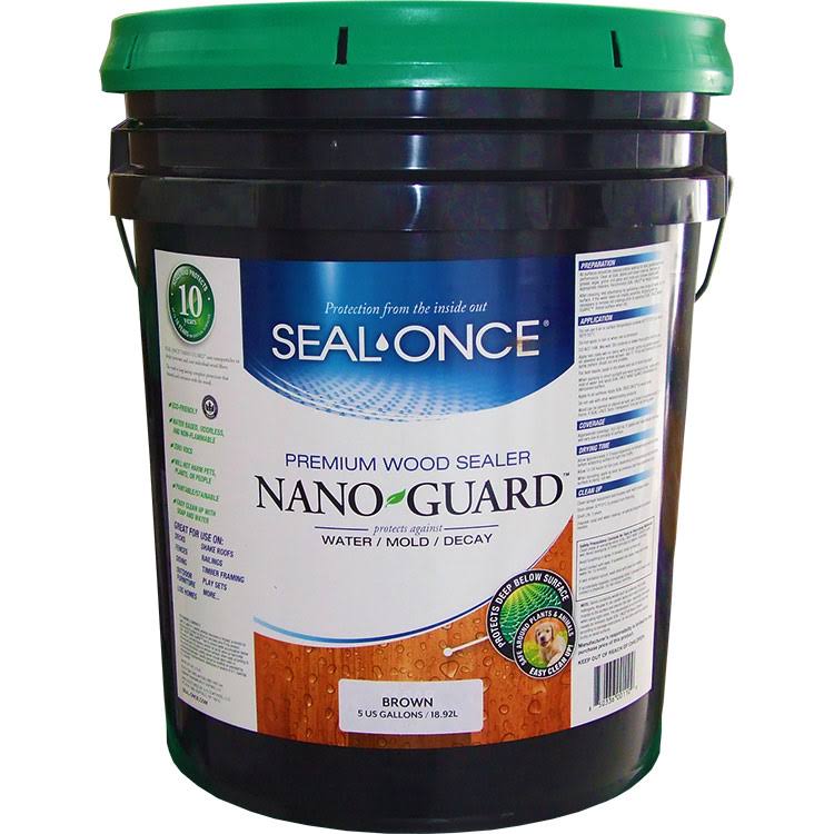 Seal Once 3112 Premixed Nano Guard Premium Wood Sealer Brown 5-Gallon