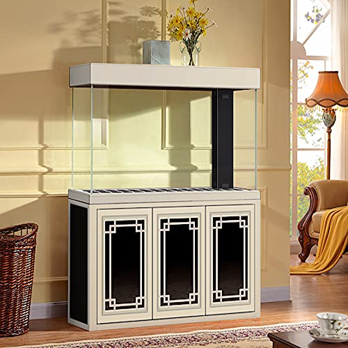 JAJALE Aquarium Fish Tank LED Light Pump Freshwater Filter Upright Fishtank Stand Bundle Ultra Clear Tempered Glass with Complete Aquarium Setup