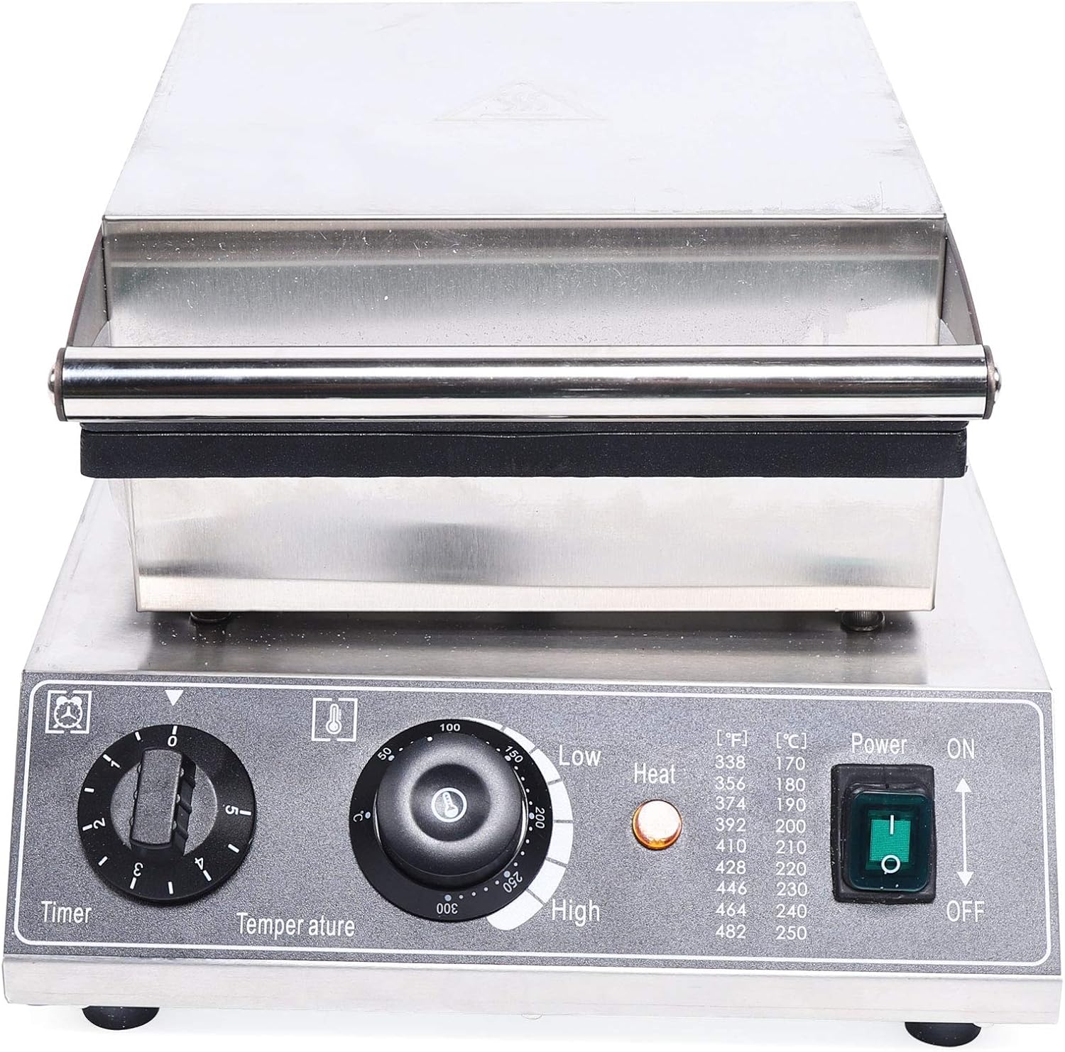 1500W 8 Churro Maker Machine, Stainless Steel Electric Waffle Maker Muffin Machine Baker Machine, Commercial Belgian Waffle Maker with Teflon Coating, 50~300℃ Temp for Restaurant Bakeries