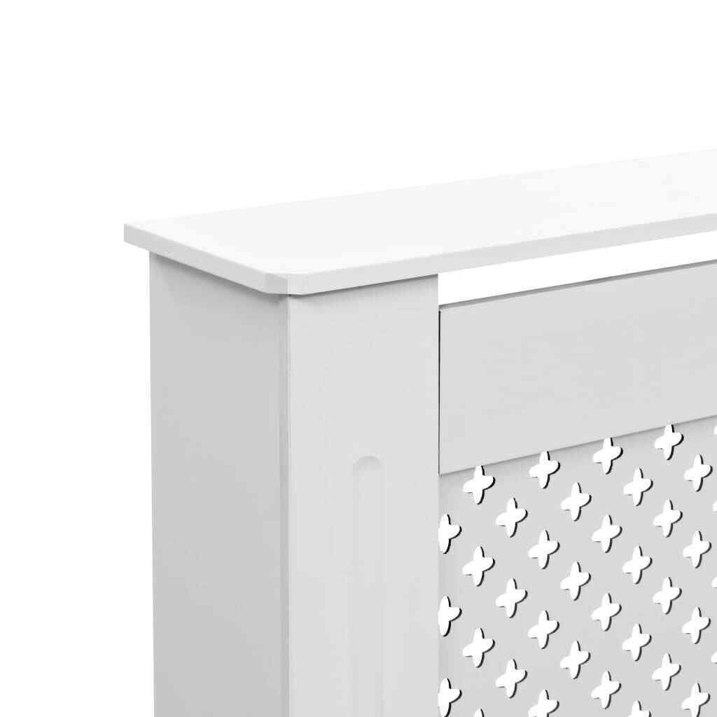 vidaXL Radiator Cover White 44.1&ldquo;x7.5&rdquo;x32.1&ldquo; MDF Heater Heating Side Cabinet
